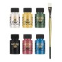 6X50ML Cadence 6'lı Dora Metalik Boya Seti + Düz Kesik Fırça