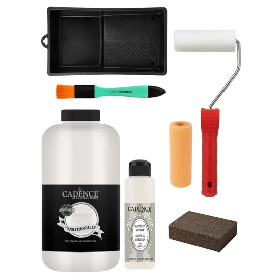 Cadence 2 Litre Beyaz Boya + Mat Vernik | Tüm Yüzeyler İçin Dönüşüm Seti