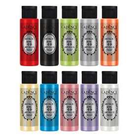 10X70ML Cadence 10'lu Metalik Akrilik Boya Seti