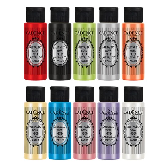 10X70ML Cadence 10'lu Metalik Akrilik Boya Seti