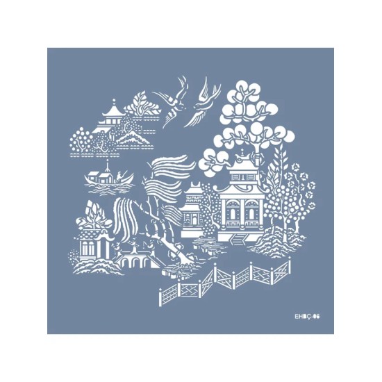 Evimde Hobi EHBÇ06 Japon Bahçesi Desen Stencil 45x45cm | Evimde Hobi