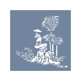 Evimde Hobi EHBÇ08 Japon Bahçesi Desen Stencil 60x60cm | Evimde Hobi