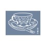 Evimde Hobi EHBL03 Blue Blanc Fincan Desen Stencil 15x20cm | Evimde Hobi