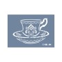 Evimde Hobi EHBL04 Blue Blanc Fincan Desen Stencil 15x20cm | Evimde Hobi