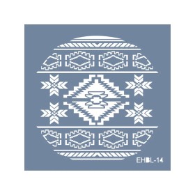 Evimde Hobi EHBL14 Blue Blanc Kilim Desen Stencil 60x60cm | Evimde Hobi