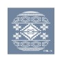 Evimde Hobi EHBL14 Blue Blanc Kilim Desen Stencil 60x60cm | Evimde Hobi