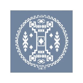 Evimde Hobi EHBL15 Blue Blanc Kilim Desen Stencil 25x25cm | Evimde Hobi