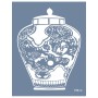 Evimde Hobi EHBL16 Blue Blanc Vazo Desen Stencil 35x45cm | Evimde Hobi