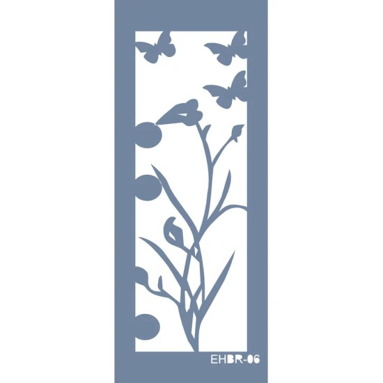 Evimde Hobi EHBR06 Çiçek Desen Stencil 10x25cm | Evimde Hobi
