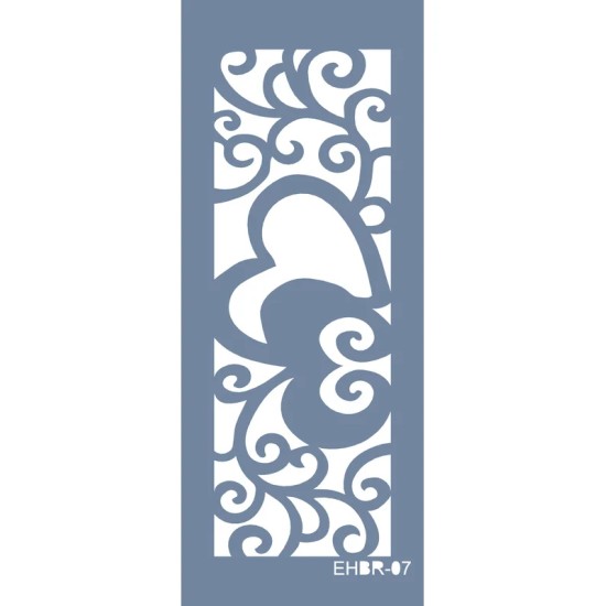 Evimde Hobi EHBR07 Kalp Desen Stencil 10x25cm | Evimde Hobi