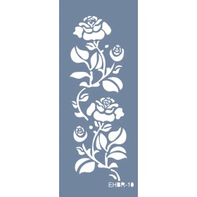Evimde Hobi EHBR10 Gül Desen Stencil 10x25cm | Evimde Hobi