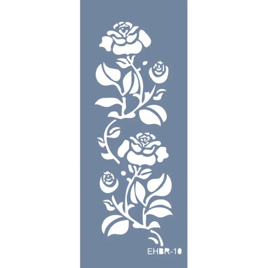 Evimde Hobi EHBR10 Gül Desen Stencil 10x25cm | Evimde Hobi