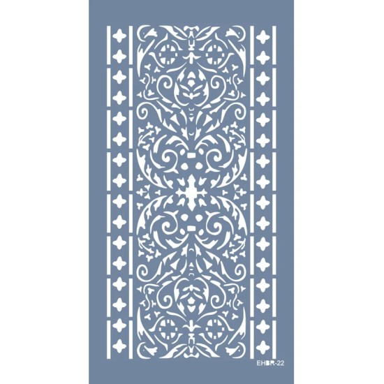 Evimde Hobi EHBR22 Çini Desen Stencil 25x45cm | Evimde Hobi