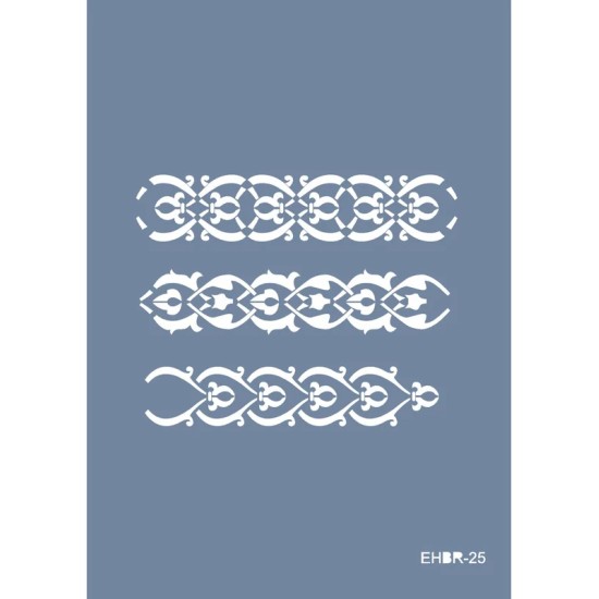 Evimde Hobi EHBR25 Bordür Desen Stencil 21x30cm | Evimde Hobi
