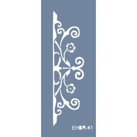 Evimde Hobi EHBR41 Çiçek Bordür Desen Stencil 10x25cm | Evimde Hobi