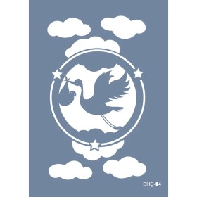 Evimde Hobi EHÇ04 Leylek Desen Stencil 21x30cm | Evimde Hobi
