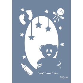Evimde Hobi EHÇ10 Çocuk Desen Stencil 25x35cm | Evimde Hobi