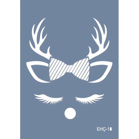 Evimde Hobi EHÇ18 Geyik Desen Stencil 21x30cm | Evimde Hobi