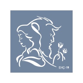 Evimde Hobi EHÇ19 Güzel ve Çirkin Desen Stencil 20x20cm | Evimde Hobi