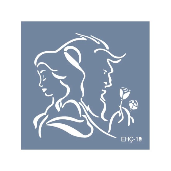 Evimde Hobi EHÇ19 Güzel ve Çirkin Desen Stencil 20x20cm | Evimde Hobi