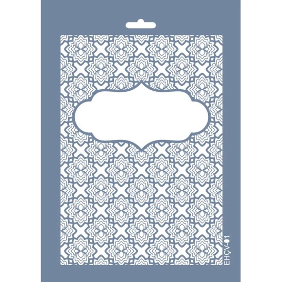 Evimde Hobi EHÇV01 Çiçek Çerçeve Desen Stencil 21x30cm | Evimde Hobi