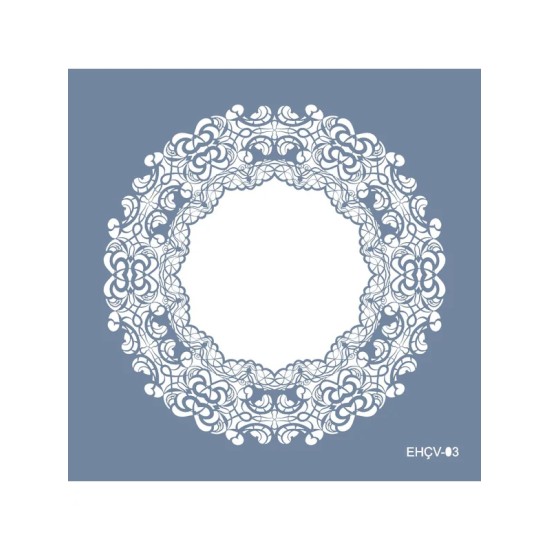 Evimde Hobi EHÇV03 Çiçek Çerçeve Desen Stencil 25x25cm | Evimde Hobi