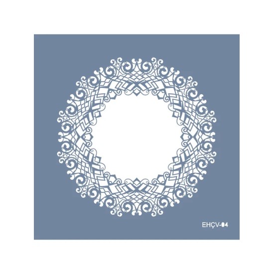 Evimde Hobi EHÇV04 Çiçek Çerçeve Desen Stencil 45x45cm | Evimde Hobi