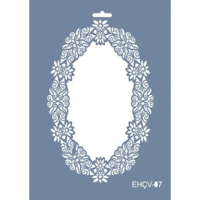 Evimde Hobi EHÇV07 Çiçek Çerçeve Desen Stencil 25x35cm | Evimde Hobi