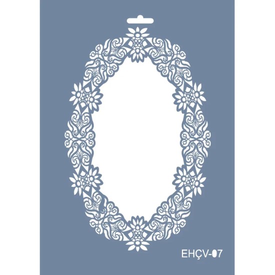 Evimde Hobi EHÇV07 Çiçek Çerçeve Desen Stencil 25x35cm | Evimde Hobi