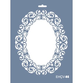 Evimde Hobi EHÇV08 Çiçek Çerçeve Desen Stencil 25x35cm | Evimde Hobi