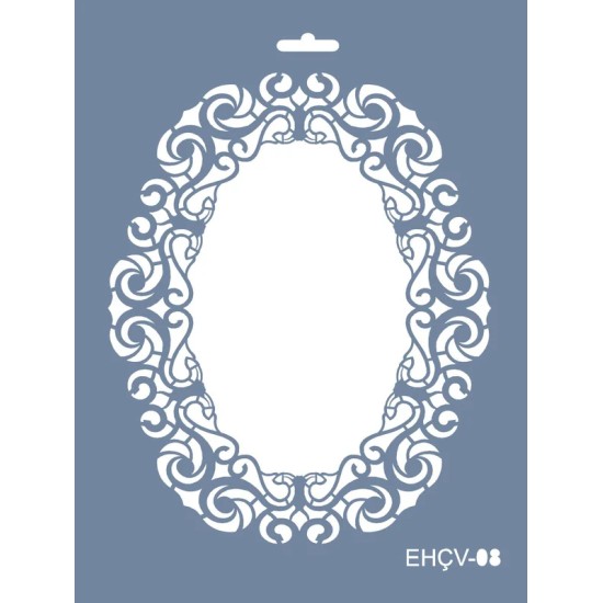 Evimde Hobi EHÇV08 Çiçek Çerçeve Desen Stencil 25x35cm | Evimde Hobi