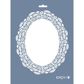 Evimde Hobi EHÇV10 Çiçek Çerçeve Desen Stencil 25x35cm | Evimde Hobi