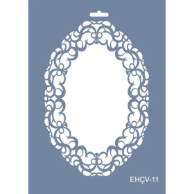 Evimde Hobi EHÇV11 Çiçek Çerçeve Desen Stencil 21x30cm | Evimde Hobi