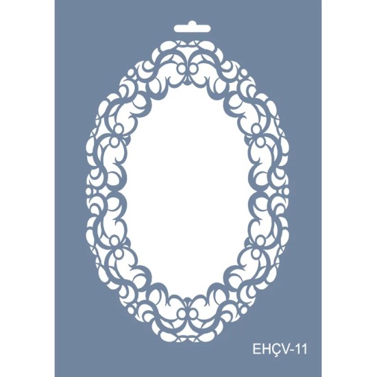 Evimde Hobi EHÇV11 Çiçek Çerçeve Desen Stencil 21x30cm | Evimde Hobi
