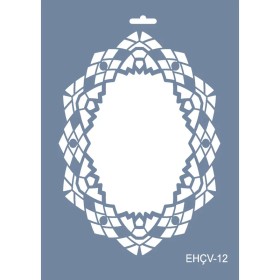 Evimde Hobi EHÇV12 Çiçek Çerçeve Desen Stencil 21x30cm | Evimde Hobi