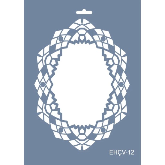 Evimde Hobi EHÇV12 Çiçek Çerçeve Desen Stencil 21x30cm | Evimde Hobi