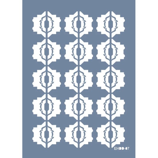 Evimde Hobi EHDD07 Geometrik Desen Stencil 25x35cm | Evimde Hobi