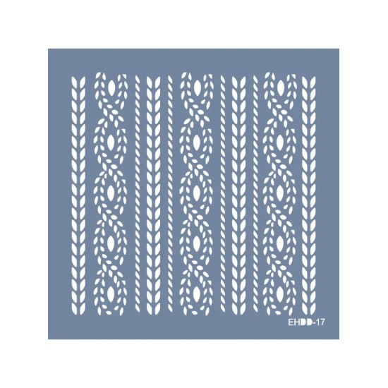 Evimde Hobi EHDD17 Örgü Desen Stencil 25x25cm | Evimde Hobi