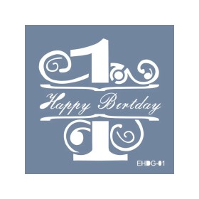 Evimde Hobi EHDG01 Doğum Günü Desen Stencil 20x20cm | Evimde Hobi