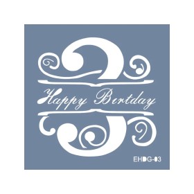 Evimde Hobi EHDG03 Doğum Günü Desen Stencil 60x60cm | Evimde Hobi