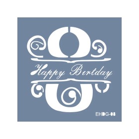 Evimde Hobi EHDG08 Doğum Günü Desen Stencil 20x20cm | Evimde Hobi