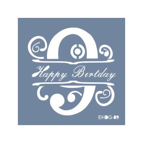 Evimde Hobi EHDG09 Doğum Günü Desen Stencil 60x60cm | Evimde Hobi