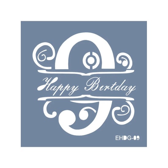 Evimde Hobi EHDG09 Doğum Günü Desen Stencil 60x60cm | Evimde Hobi