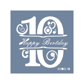 Evimde Hobi EHDG10 Doğum Günü Desen Stencil 20x20cm | Evimde Hobi