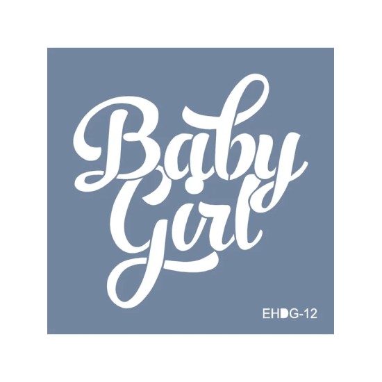 Evimde Hobi EHDG12 Yazı Desen Stencil 60x60cm | Evimde Hobi