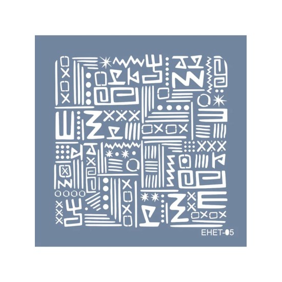 Evimde Hobi EHET05 Etnik Desen Stencil 40x40cm | Evimde Hobi