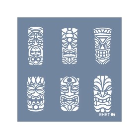 Evimde Hobi EHET06 Etnik Desen Stencil 20x20cm | Evimde Hobi