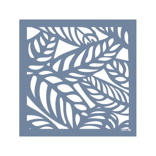 Evimde Hobi EHFL03 Yaprak Desen Stencil 45x45cm | Evimde Hobi