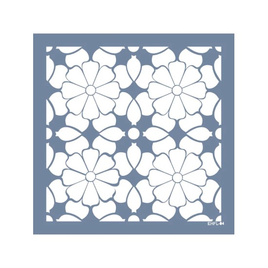 Evimde Hobi EHFL04 Çiçek Desen Stencil 45x45cm | Evimde Hobi