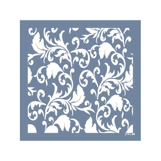 Evimde Hobi EHFL09 Yaprak Desen Stencil 45x45cm | Evimde Hobi